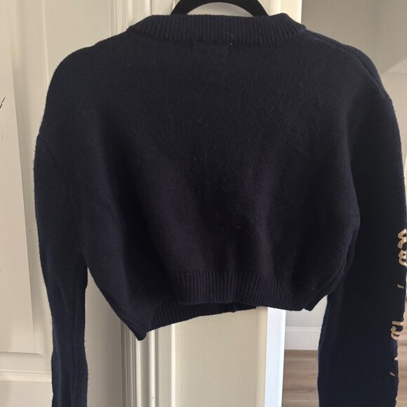 Grove Knit Cropped Cardigan in Navy - Picture 6 of 6